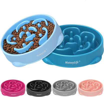Mateeylife 2-Pack Slow Feeder Dog Bowls, 2 Cups, Dog Puzzle Feeder Bowl | Food-Contact Safe, Dishwasher Safe, Non-Slip Base, Maze Design, for Fast Eaters, for Dogs and Cats, Daily Mealtimes24