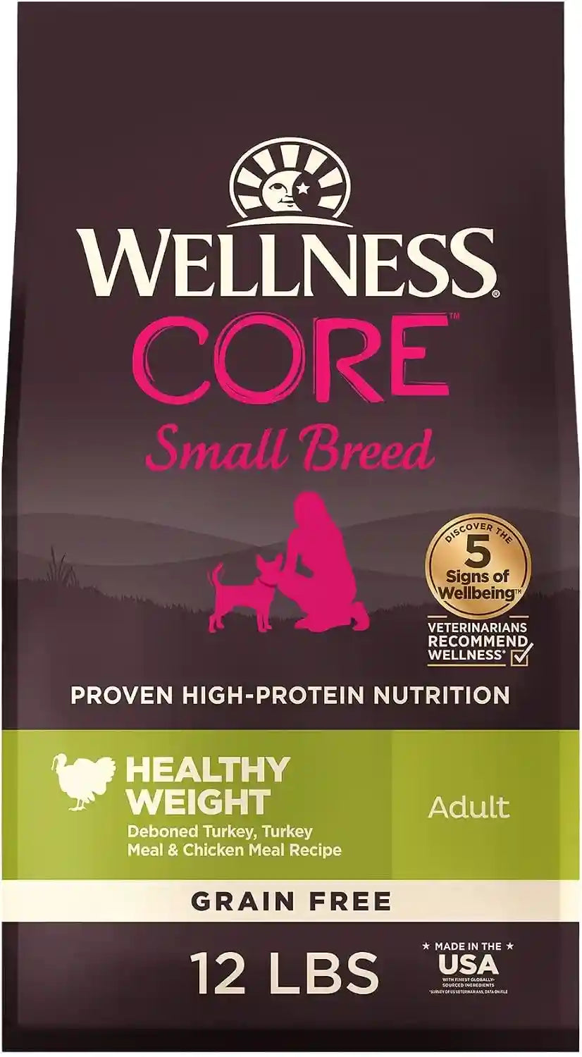 wellness-core-small-breed-adult-dry-dog-food-grain-free-kibble-natural-high-protein-turkey-and-chicken-recipe-4-lb-bag