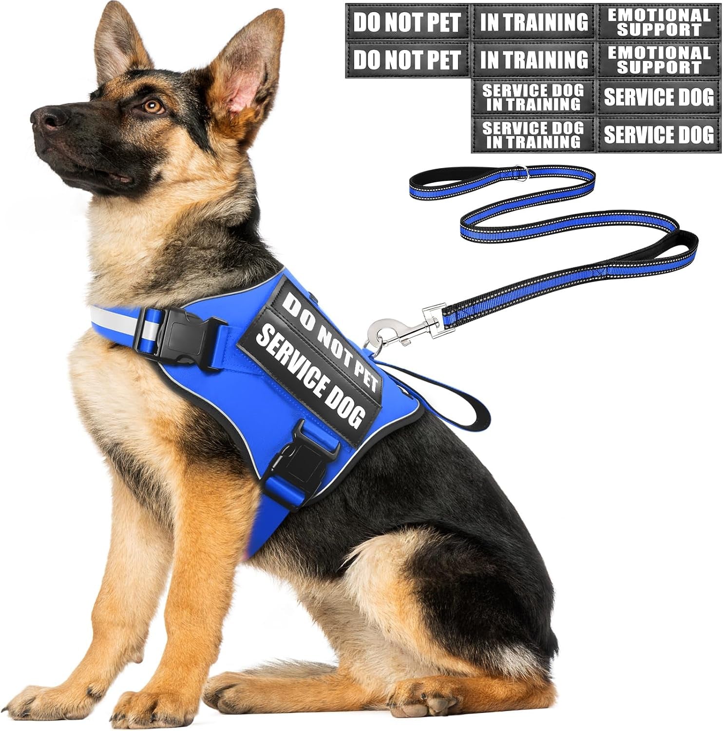 service-dog-vest-harness-and-leash-set-10-patches-no-pull-adjustable-reflective-dog-harness-with-soft-padded-handle-for-training-everyday-fit-small-medium-large-extra-large-dogsred-xl-no-pull-adjustable-reflective-service-dog-harness-large-sized-dog-leash-with-2-soft-padded-handles-for-training-working