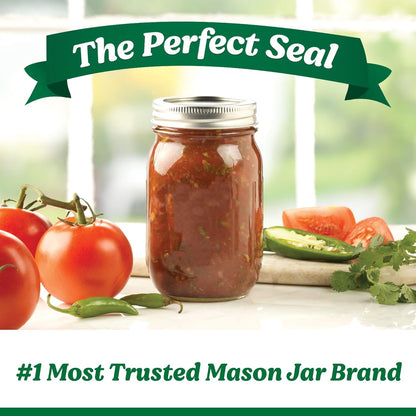Regular Mouth Pint 16Oz. Glass Mason Jar with Lids and Bands, 8 Count3