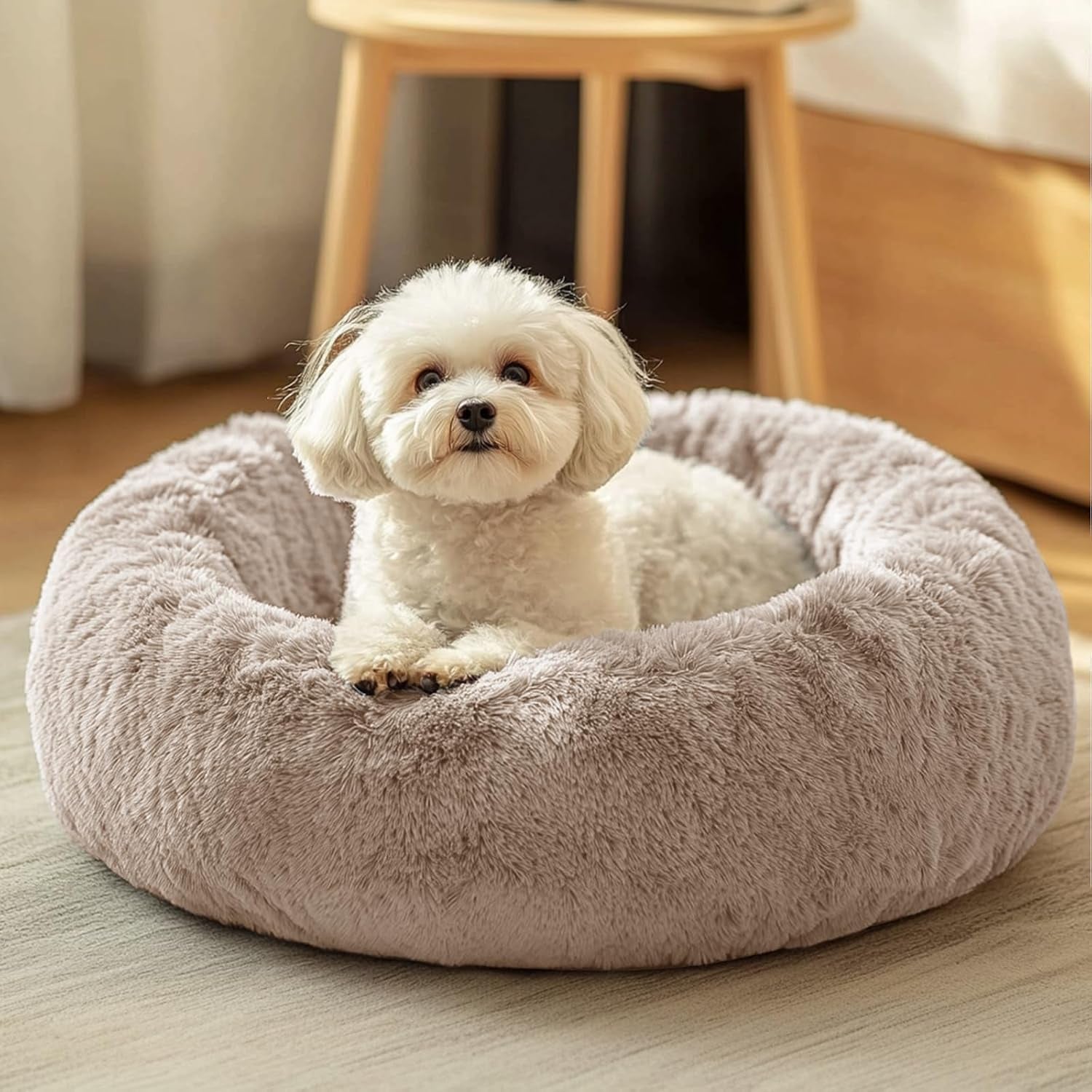 jollyvogue-small-dog-bed-calming-soft-anti-anxiety-donut-cat-bed-washable-round-fluffy-cushion-for-small-and-medium-pets-20