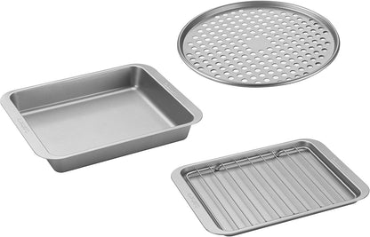 Air Fryer + Convection Toaster Oven, 8-1 Oven with Bake, Grill, Broil & Warm Options, Stainless Steel, TOA-70 & AMB-TOB4 Toaster Oven Baking Pan 4-Pc Set5