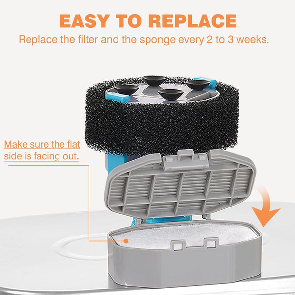 Rellaty Cat Water Fountain Stainless Steel | 8 Filters Replacement & 8 Pre-Filter Sponges6
