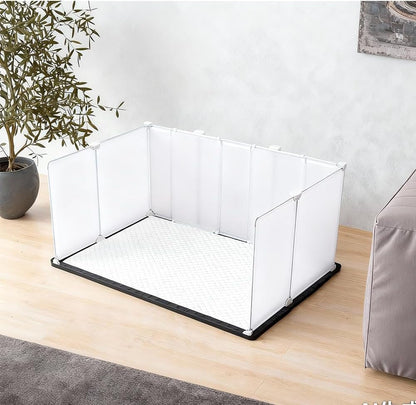 Litter Box Splash Guard, Litter Box Pee Shields for Dogs, Easy to Clean Indoor Dog Fence with Puppy Pee Pad Holder Tray Fits2