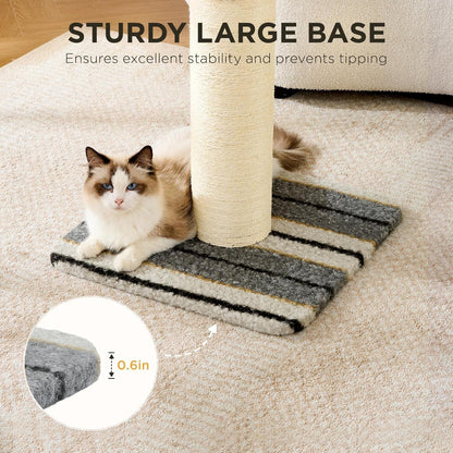 Joydeco Cat Scratching Post 38 Inches Heavy Duty and Thick Scratching Post Sisal Rope with Hanging Ball and Mice for Indoor Cats(Grey)4