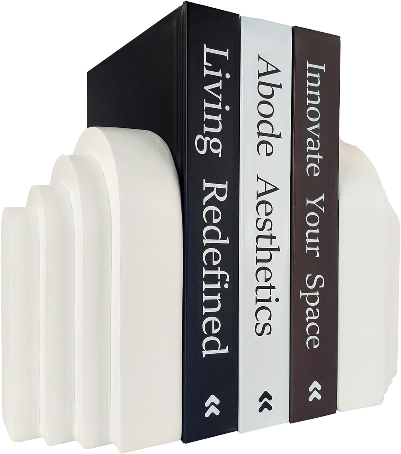 book-ends-for-heavy-books-resin-decorative-bookends-heavy-duty-book-end-for-shelves-book-stopper-for-shelves-modern-home-decor-aesthetic-book-ends-layered-arch-design-set-of-2cream-white