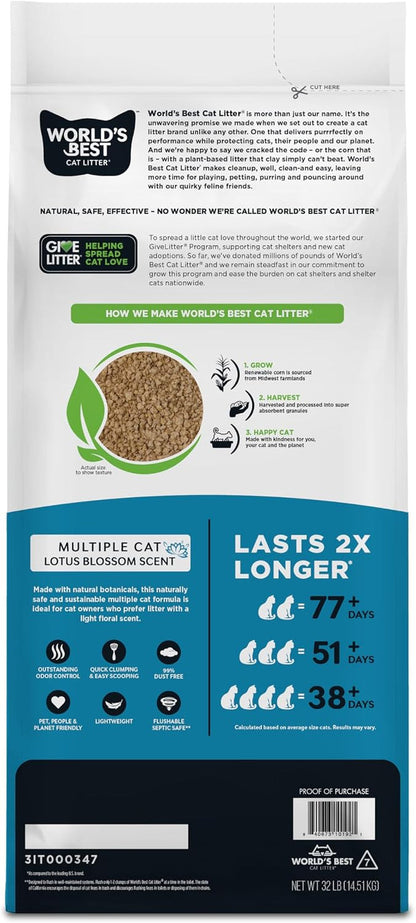 World'S Best Cat Litter, Lotus Blossom Scented, Odor Control, 32 Lb Bag2