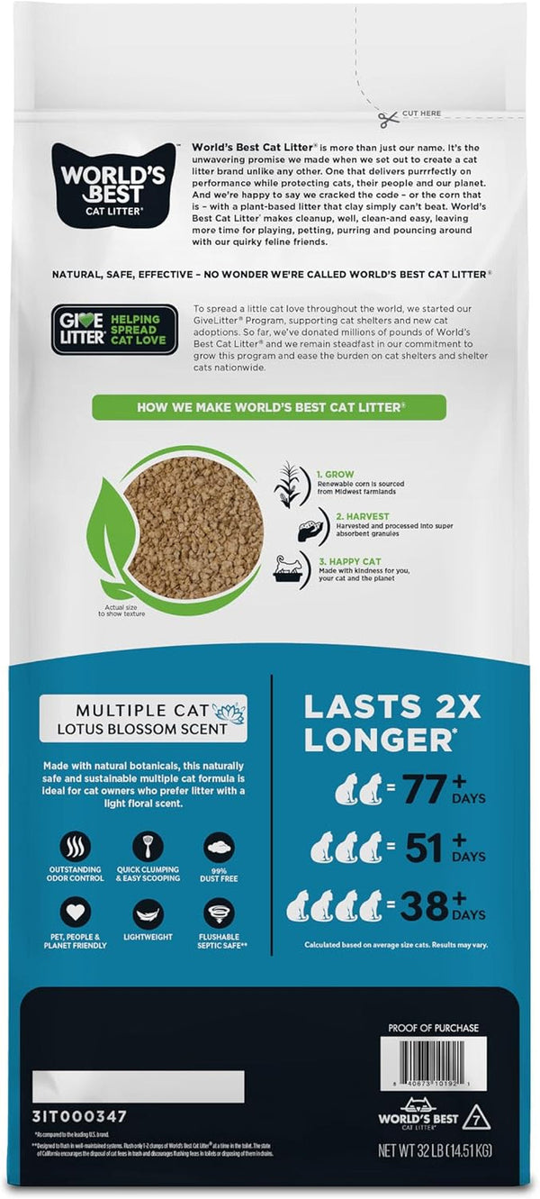 World'S Best Cat Litter, Lotus Blossom Scented, Odor Control, 32 Lb Bag2