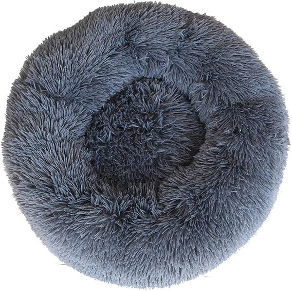 Calming Donut Cat Bed Dog Bed round Plush Pet Bed Fluffy Rabbit Cave Warm Dog Couch Non Slip Bottom for Pets Furniture up to 5KG8