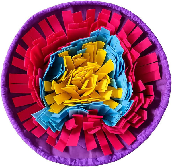 Snuffle Mat for Dogs, Multicolor Dog Enrichment Feeding Mat 19 Inch, Interactive Nose Work Sniff Mat for Dogs Puzzle Toy for Mental Stimulation, Slow Feeding and Anti-Boredom1