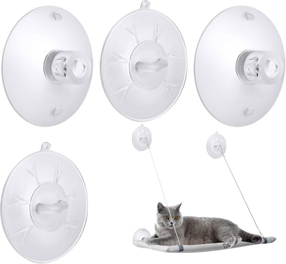 4 Pieces Cat Window Perch Suction Cup, Powerful Cat Window Bed Seat Replacement Suction Cup, Clear PVC Sucker Pads, 2 Styles1