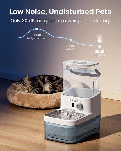 Wastewater Separation Cat Water Fountain – No Filter/Pump, Wireless | Stainless Steel, Indoor/Outdoor Pet Use, save 56$/Year, Radar Sense, 3L+2.7L Dual Tanks, 4000Mah Battery, 30Db, Time Setting9