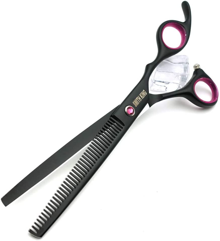 7-0-inches-professional-dog-grooming-scissors-set-straight-thinning-curved-chunkers-4pcs-in-1-set-with-comb