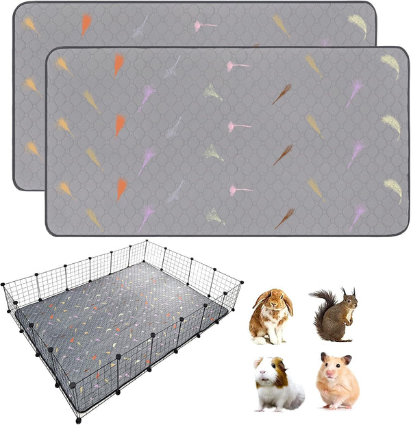 2Pcs Guinea Pig Cage Liners,Guinea Pig Fleece Cage Liners24''X48'' Super Absorbent Washable Pee Pads Reusable for Rabbit Hamster Chinchilla20