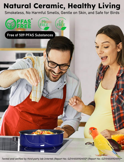 Pro  12PC Nonstick Pots and Pans Set&Hybrid 3-Ply Stainless Steel Skillet, High Heat Sear&Fry, 2-Layer Ceramic Induction Cookware, 9H Scratch-Resistant&Anti-Warp,Pfas Free,All Cooktop/Dishwasher5