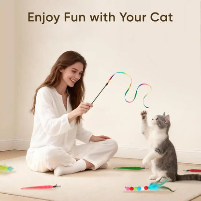 Cat Toys for Indoor Cats, 13 Packs Interactive Cat Wand Toy Set | Kitten Toys Feather Toys & Teasers, Fun Cat Toys for Exercise, Playtime and Boredom Relief8