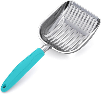 Wepet Cat Litter Scoop, Aluminum Alloy Sifter, Kitty Metal Scooper, Deep Shovel, Long Handle, Poop Sifting, Kitten Pooper Lifter, Durable, Heavy Duty, for Litter Box19