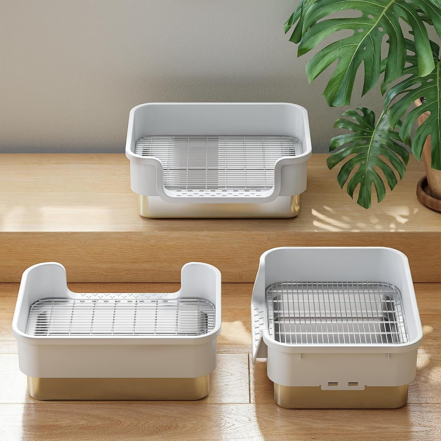 stainless-steel-sifting-litter-box-for-rabbit-bunny-16-9-13-4-inl-w-raised-border-split-double-layer-metal-grate-easy-clean-extra-large-space-for-guinea-pig-ferret