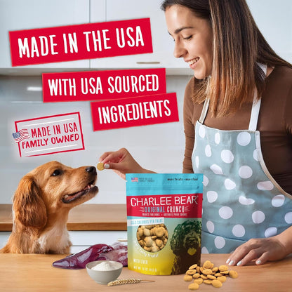 Charlee Bear Original Crunch Dog Training Treats, 4 Flavor Variety Pack | 3 Calories Each, Low Calorie Natural Rewards, Puppies to Adult Dogs, Made in USA, 16 Oz (4-Pack)3