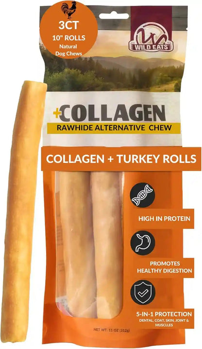 Wild Eats Real Duck Collagen Bully Sticks for Dogs, 25 Pack, Rawhide Free | No Hide Chew Treat Made without Grain, 5 Inch Size, High Protein, Satisfies Natural Gnawing Urges, Suits All Breeds25