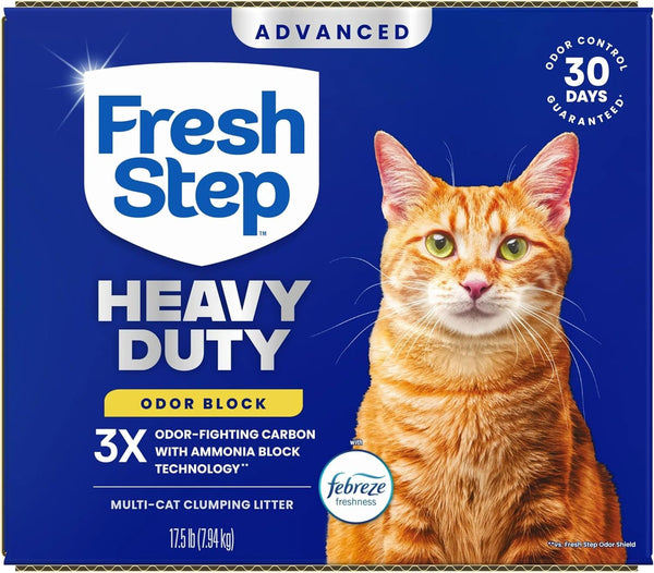 Fresh Step Heavy Duty Odor Block Advanced Multi Cat Clumping Litter with Febreze, 17.5 Lb (Package May Vary)14