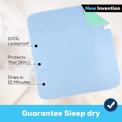 Simpli-Magic Washable Underpads, 34"X36" (Pack of 6) Heavy Absorbency Reusable Bedwetting Incontinence Pads for Kids,Adults,Elderly,And Pets, Waterproof Protective Pad for Bed,Couch,Sofa,Floor3