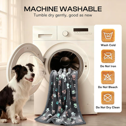 Luciphia Waterproof Pet Blankets for Couch Sofa Bed Cover Cat Liquid Pee Proof Washable Soft Fluffy Large Dog Blanket Reversible Furniture Protection Puppy Grey Paw Thicken Small（40" X 28"） | Soft Print Pet Blanket Washable Pee Proof, Furniture Protector for Couch Sofa Bed Car, Cozy Throw (40" X 28", Grey Paw)7