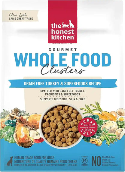 The Honest Kitchen Grain Free Beef & Superfoods Whole Food Clusters, Human Grade Dry Dog Food, Vet-Crafted Nutritional Support for Skin, Coat, Digestion & Overall Wellness, 5 Lb Bag23