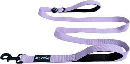 Shawnco Dream Walk Dog Leash- Premium, Nylon Pet Leash with Soft Neoprene Handle for Small, Medium and Large Dogs (ICY Lilac, M/L 6FT W/ 2 Handles)1