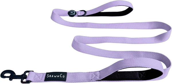 Shawnco Dream Walk Dog Leash- Premium, Nylon Pet Leash with Soft Neoprene Handle for Small, Medium and Large Dogs (ICY Lilac, M/L 6FT W/ 2 Handles)1