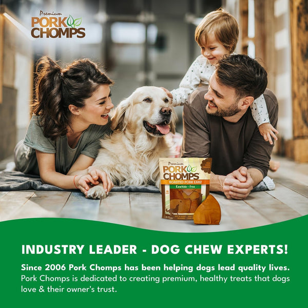 Pork Chomps Roasted Pork Skin Dog Chews, Ear Shapes, 10 Count6