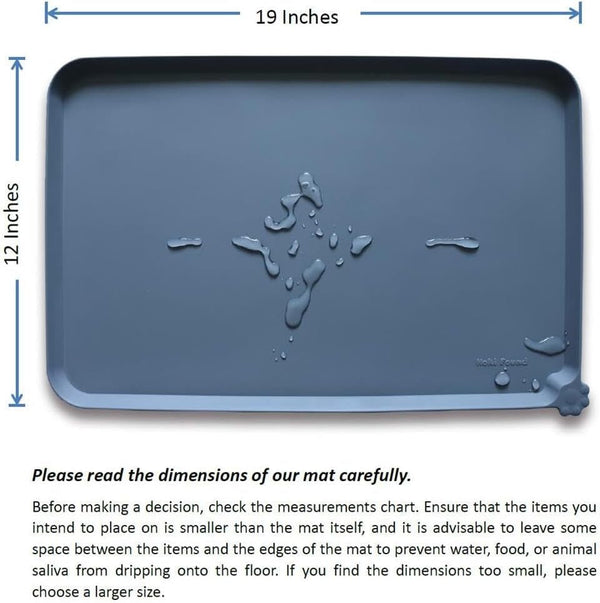Hoki Found -Waterproof Pet Feeding Mats with High Lips - Multiple Size and Colors for Dogs, Cats & Others-G6