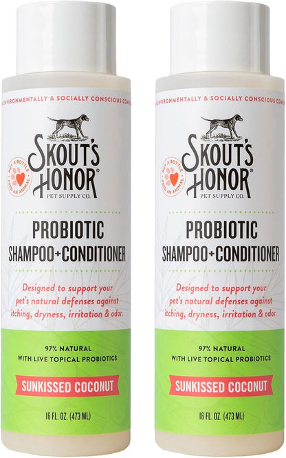 SKOUT'S HONOR Probiotic Dog Shampoo and Conditioner - DOTW, 16 Oz | Hydrating Natural 2-In-1 for Itchy Skin, Microbiome-Friendly with Avocado Oil & Omega-3S, Paraben & Sulfate-Free18
