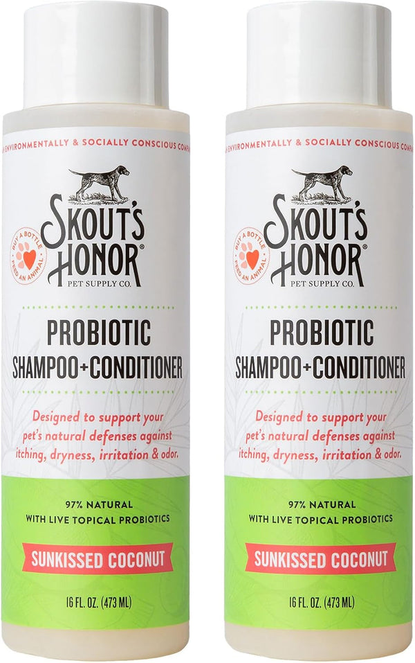 SKOUT'S HONOR Probiotic Dog Shampoo and Conditioner - DOTW, 16 Oz | Hydrating Natural 2-In-1 for Itchy Skin, Microbiome-Friendly with Avocado Oil & Omega-3S, Paraben & Sulfate-Free18
