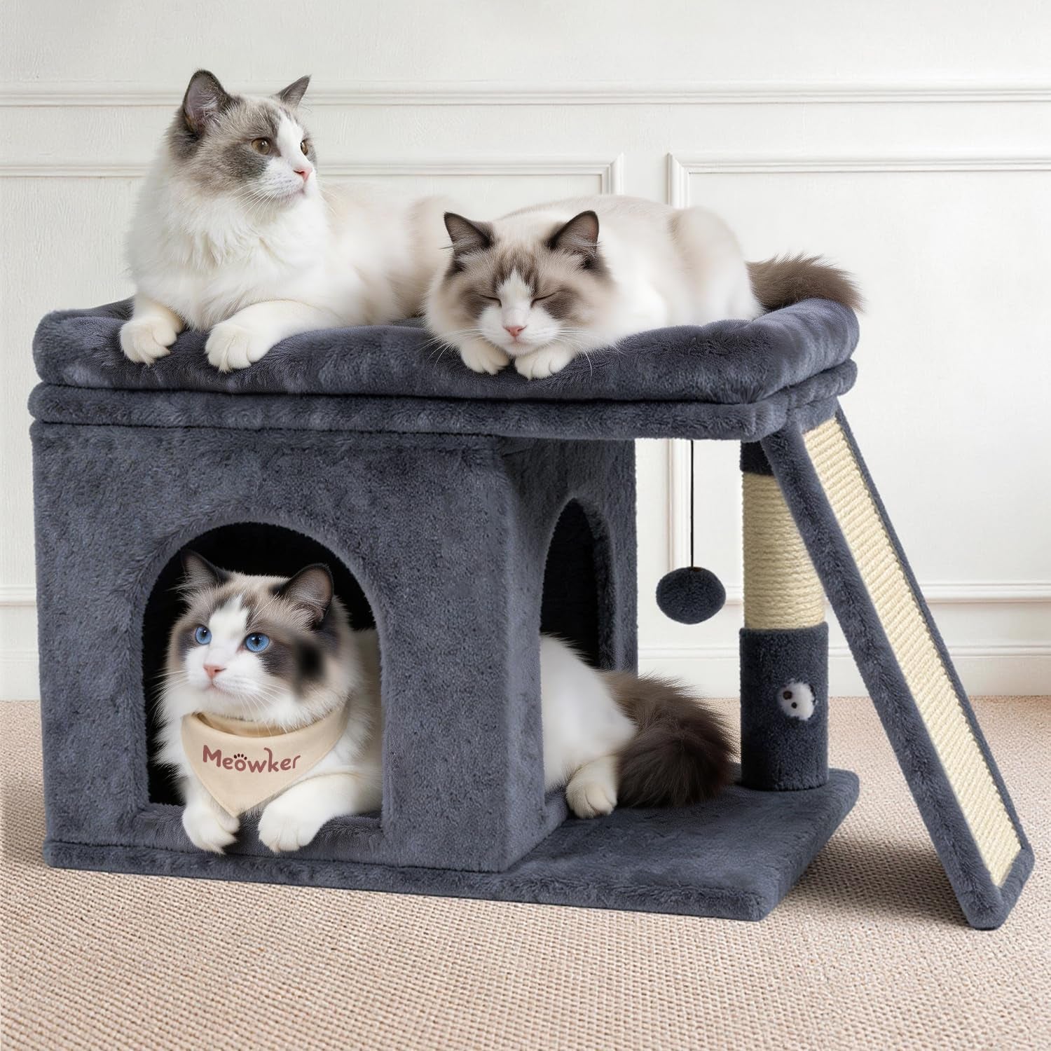 cat-tree-tower-bed-with-scratching-post-for-indoor-cats-dark-gray-modern-heavy-duty-sturdy-small-condo-equipped-with-platform-perch-hideout-ideal-rest-climb-area-for-kittens-large-cats