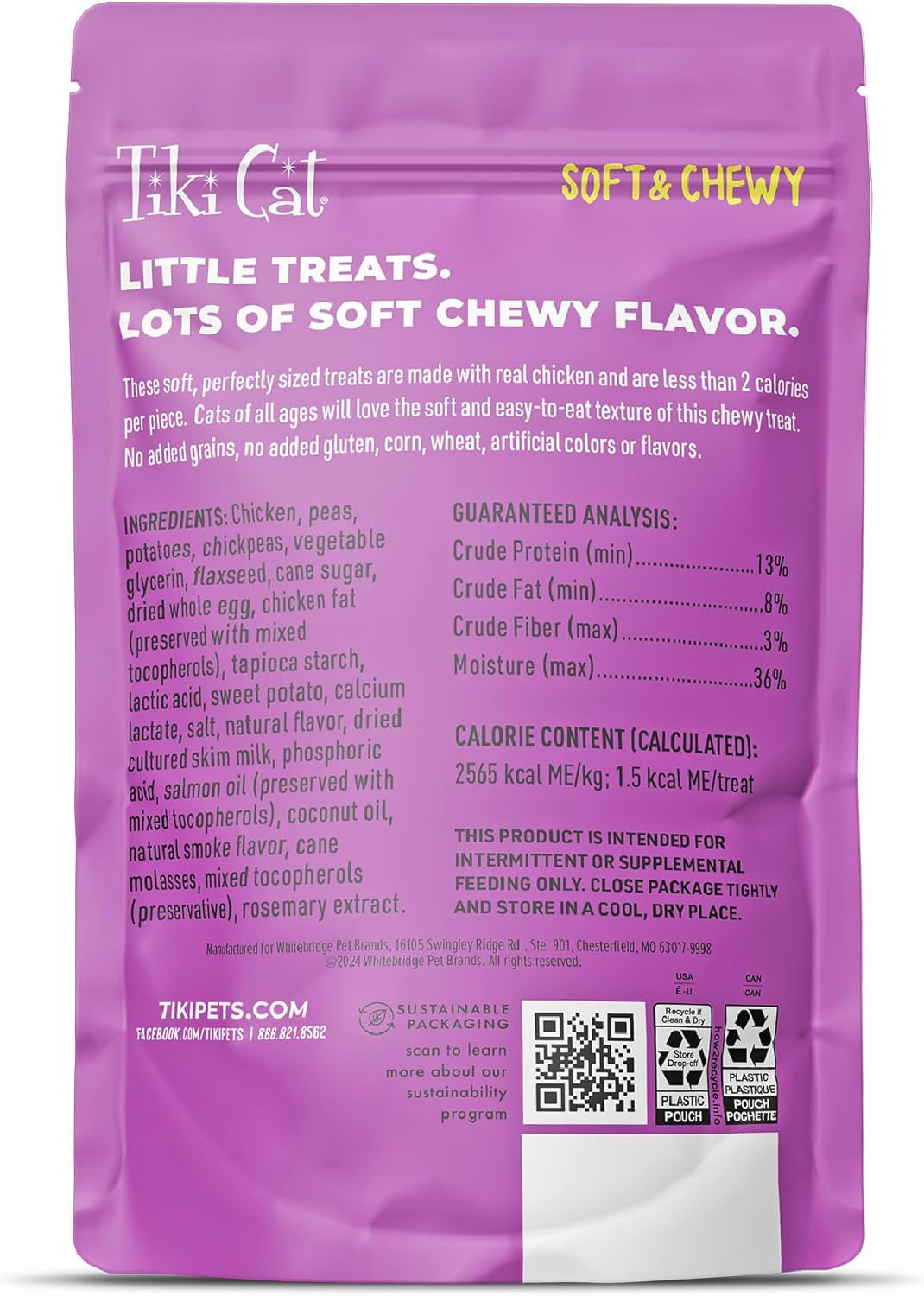 tiki-cat-soft-chewy-treats-chicken-flavor-3-calories-per-treat-with-grain-free-and-no-added-gluten-6-oz-pouch