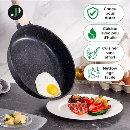 JUST PERFECTO Kitchen Pots and Pans Set with Lids Non Stick - Induction Pots Set - Pots & Pans Set without PTFE and PFOA - Cookware Pot Set Induction 21 Pcs (Black)6