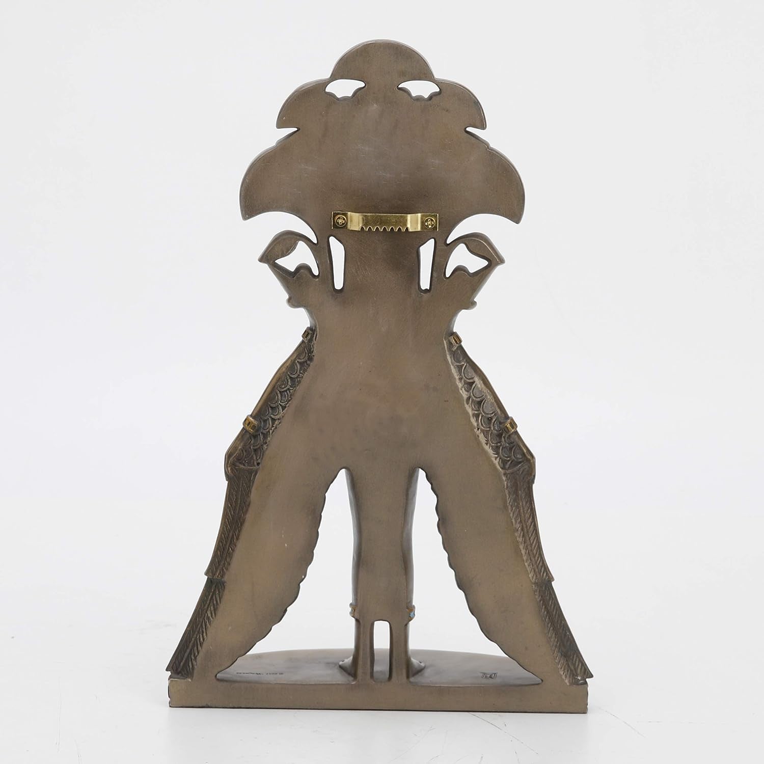 sekhmet-winged-egyptian-warrior-goddess-wall-art-statue-cold-cast-bronze-resin-blue-and-red-accents-lion-head-keyhole-hanger-for-wall-display