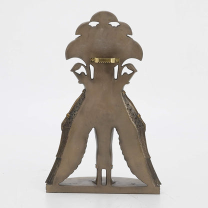 Sekhmet Winged Egyptian Warrior Goddess Wall Art Statue | Cold Cast Bronze Resin, Blue and Red Accents, Lion Head, Keyhole Hanger for Wall Display4