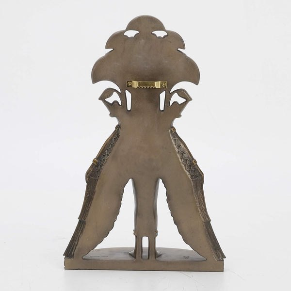 Sekhmet Winged Egyptian Warrior Goddess Wall Art Statue | Cold Cast Bronze Resin, Blue and Red Accents, Lion Head, Keyhole Hanger for Wall Display4