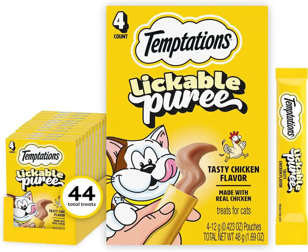 Temptations Creamy Puree Squeezable Lickable Cat Treats, Wet Cat Treats with Salmon, 0.42 Oz. Tubes, 24 Count - Packaging May Vary14