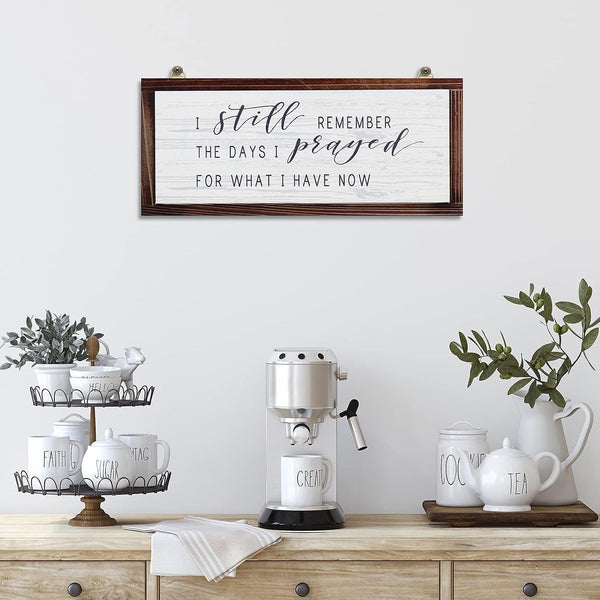 I Still Remember the Days I Prayed Rustic Wood Sign | Christian Inspirational Quote, Vintage Farmhouse Wall Decor, Wooden Plaque for Home Living Room Garden2