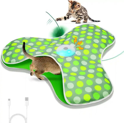 Sofolor Interactive Cat Toy, Automatic Cat Toys for Indoor Cats, Hide and Seek Cat Toy with Motion Activated, Moving Feather, Chirping, USB Rechargeable1