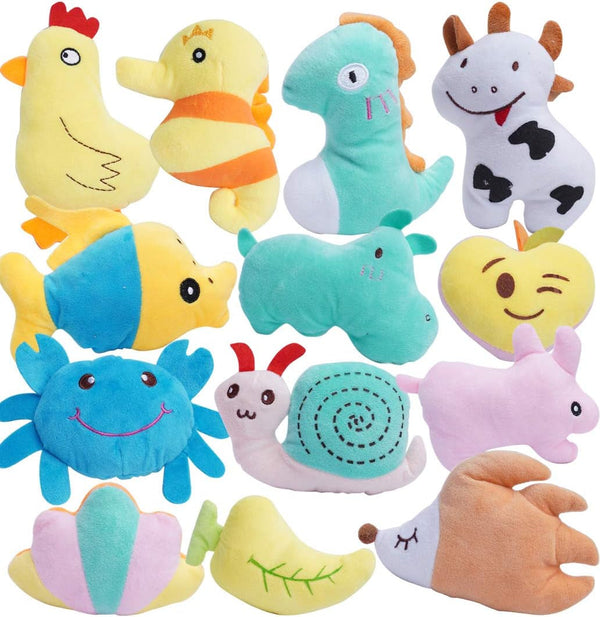 HDMOTU Pack of 26 Soft Small Medium Dog Squeaky Toys,Cute Puppy Favorite Comfortable Squeakers Toy,Multicolored for Puppy3
