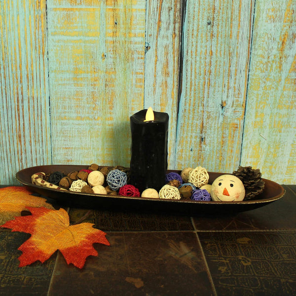 Primitives Oval Decorative Plate Wooden Candle Plate Rustic Treenware Home and Office Décor Art, 16 X 4-1/2 X 1-1/2 Inch4