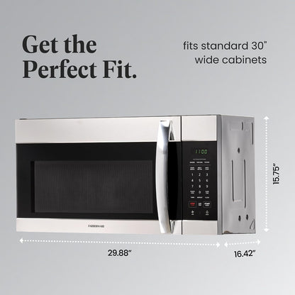 1.7 Cu. Ft. Over-The-Range Microwave Oven – 1000 Watts Power, Auto Cook Settings, Defrost, Easy Clean and Child Safety Lock - Stainless4
