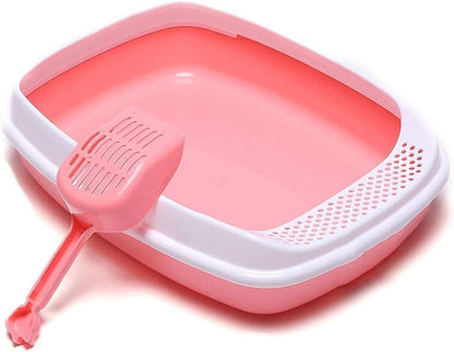 Dog Potty Training Toilet ﻿ Open Cat Litter with Pedal Toilet Large Space Capacity Sand Bowl Pet Supplies(Pink)1