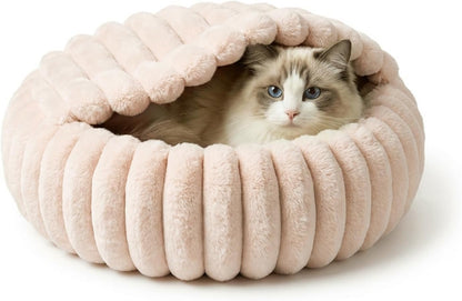 Cat Beds for Indoor Cats, 2 in 1 Cat Cave Bed Kitten Bed for Small Pets, Small Dog Bed with Cover, Pet Bed for Puppy and Kitten with Anti-Slip Bottom-Dark Gray-20 Inches8