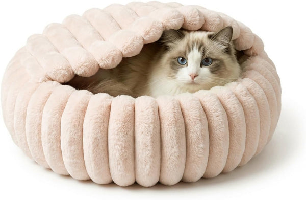 Cat Beds for Indoor Cats, 2 in 1 Cat Cave Bed Kitten Bed for Small Pets, Small Dog Bed with Cover, Pet Bed for Puppy and Kitten with Anti-Slip Bottom-Dark Gray-20 Inches8