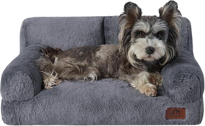 Hollypet Small Dog Large Cat Bed Puppy Couch Beds for Pets up to 25 Lbs | Fluffy Dog Cat Couch Plush Soft Warming Pets Beds with Machine Washable Cover and Non-Slip Bottom1